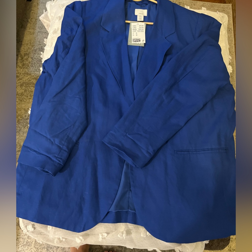 H&M Linen Blend Oversized Blazer
